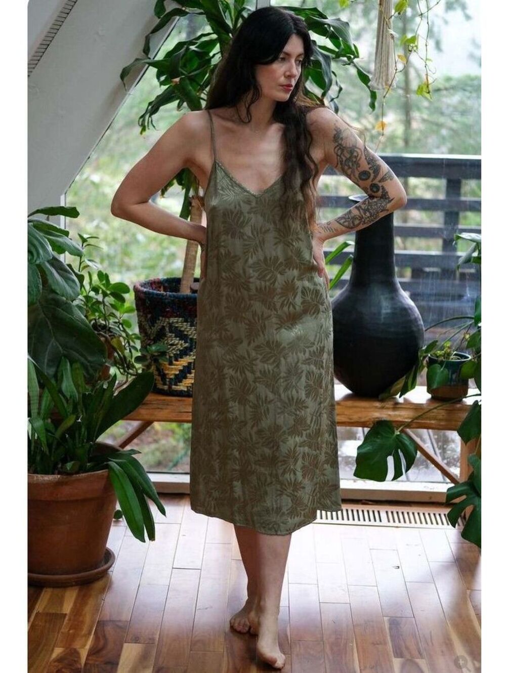 Xirena Amber Dress Sage Palm Green Women’s Midi Maxi Dress Size S